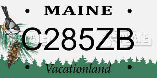 C285ZB Maine License Plate