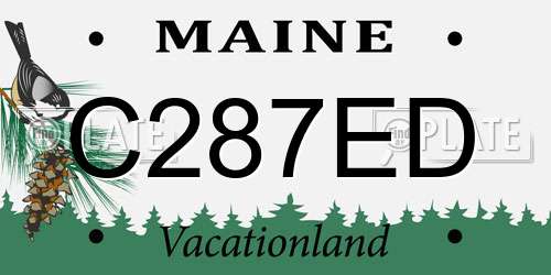 C287ED Maine License Plate