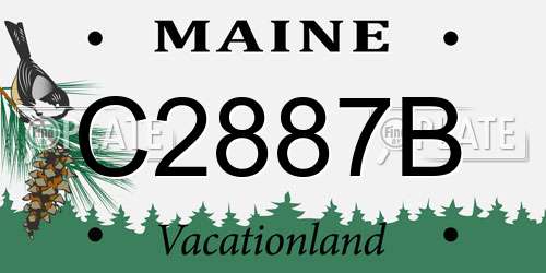 C2887B Maine License Plate