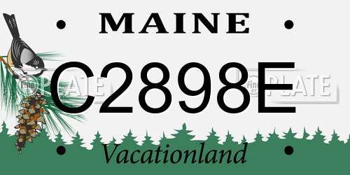 C2898E Maine License Plate