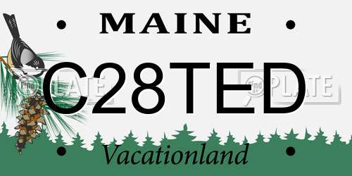 C28TED Maine License Plate