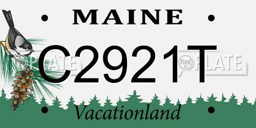 C2921T Maine License Plate