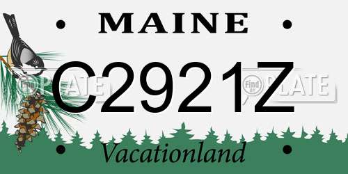 C2921Z Maine License Plate