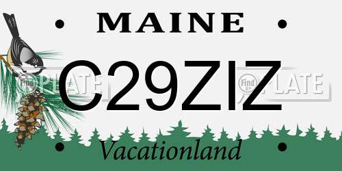 C29ZIZ Maine License Plate
