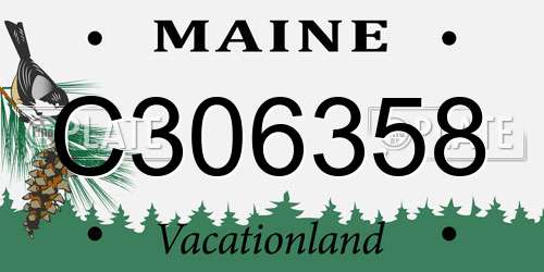 C306358 Maine License Plate