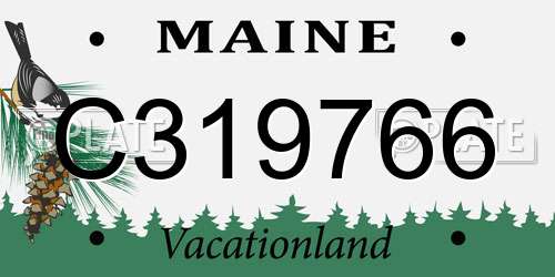 C319766 Maine License Plate