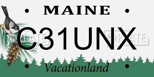 C31UNX Maine License Plate