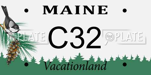 C32 Maine License Plate