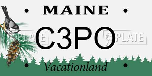 C3PO Maine License Plate