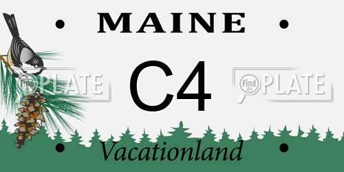 C4 Maine License Plate
