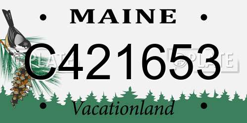 C421653 Maine License Plate