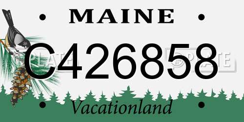 C426858 Maine License Plate