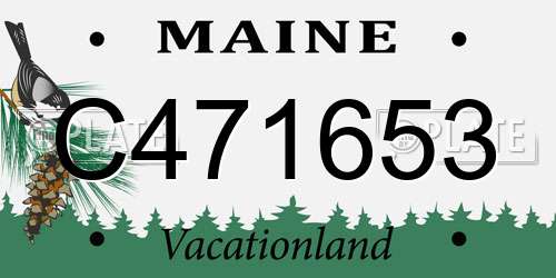 C471653 Maine License Plate