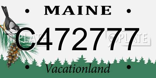 C472777 Maine License Plate
