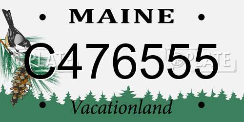 C476555 Maine License Plate