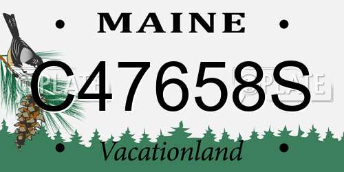 C47658S Maine License Plate