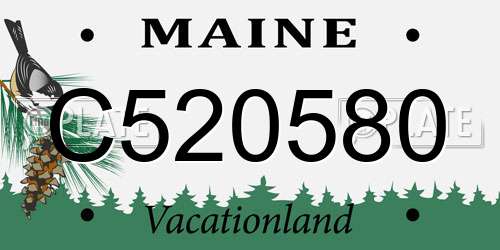 C520580 Maine License Plate