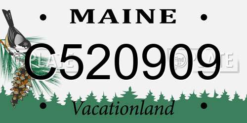C520909 Maine License Plate