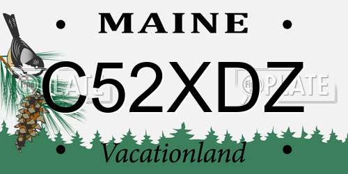 C52XDZ Maine License Plate
