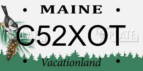 C52XOT Maine License Plate