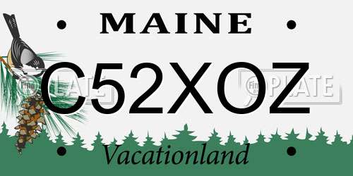 C52XOZ Maine License Plate