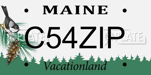 C54ZIP Maine License Plate