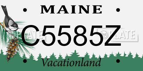 C5585Z Maine License Plate