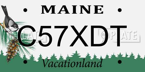 C57XDT Maine License Plate