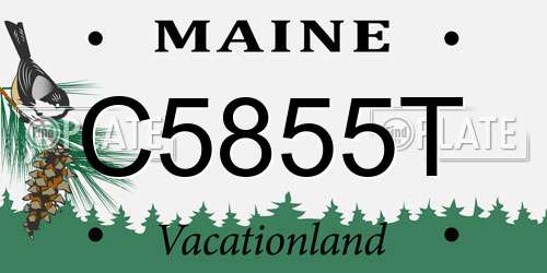 C5855T Maine License Plate