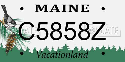 C5858Z Maine License Plate