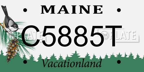 C5885T Maine License Plate