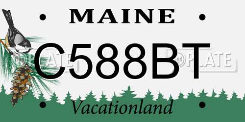 C588BT Maine License Plate