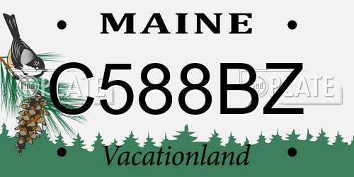 C588BZ Maine License Plate