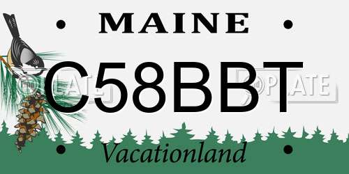 C58BBT Maine License Plate