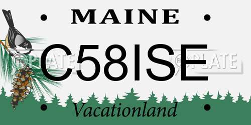 C58ISE Maine License Plate