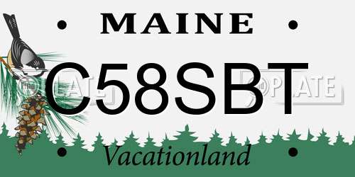 C58SBT Maine License Plate
