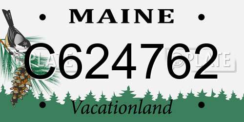 C624762 Maine License Plate