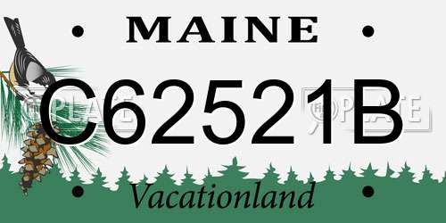 C62521B Maine License Plate