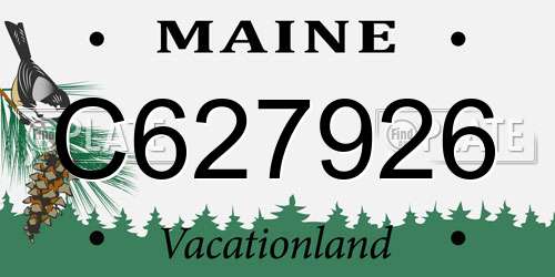 C627926 Maine License Plate
