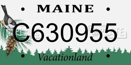 C630955 Maine License Plate