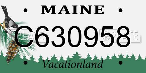 C630958 Maine License Plate
