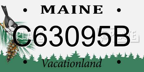 C63095B Maine License Plate