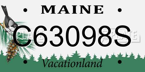 C63098S Maine License Plate