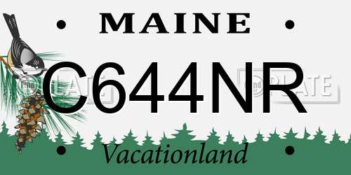 C644NR Maine License Plate