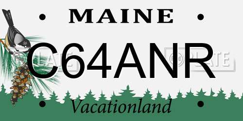 C64ANR Maine License Plate