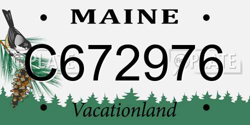 C672976 Maine License Plate