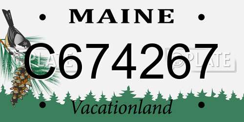 C674267 Maine License Plate