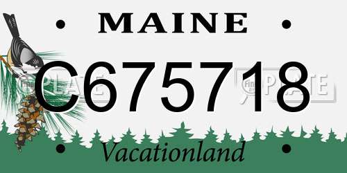 C675718 Maine License Plate