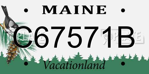 C67571B Maine License Plate