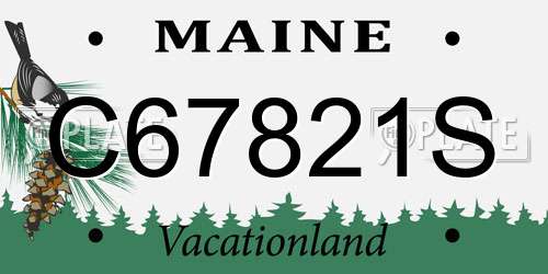 C67821S Maine License Plate